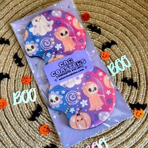 ☁️ 3/$30☁️ HANDCRAFTED CAR COASTER SET - HALLOWEEN FRIENDS